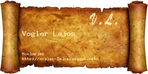 Vogler Lajos névjegykártya